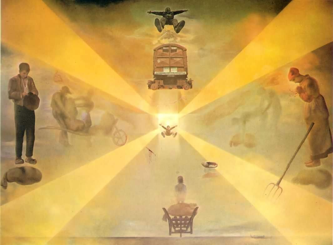 a painting of perpignan station by dali